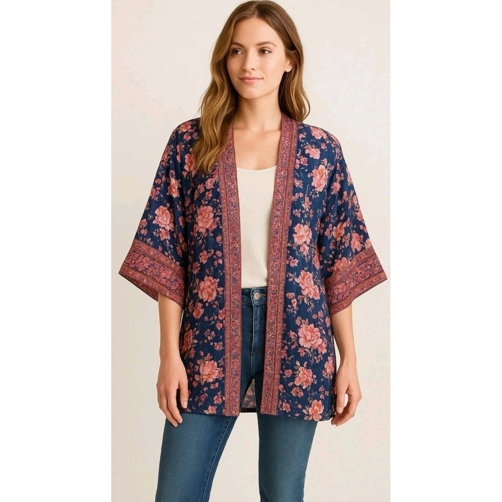 Matilda Jane Olivia Floral Kimono Cardigan Bohemian Whimsical XS S 32614T NEW